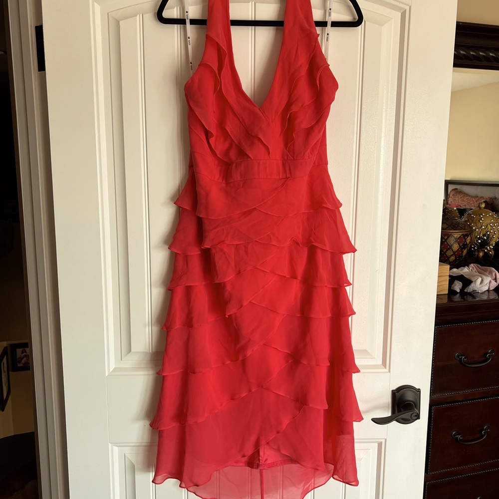Tadashi tangerine drapes dress layers of beautiful soft fabric perfect for day